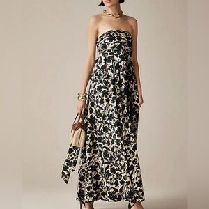 J Crew Collection Strapless Bow Back Maxi Floral s8